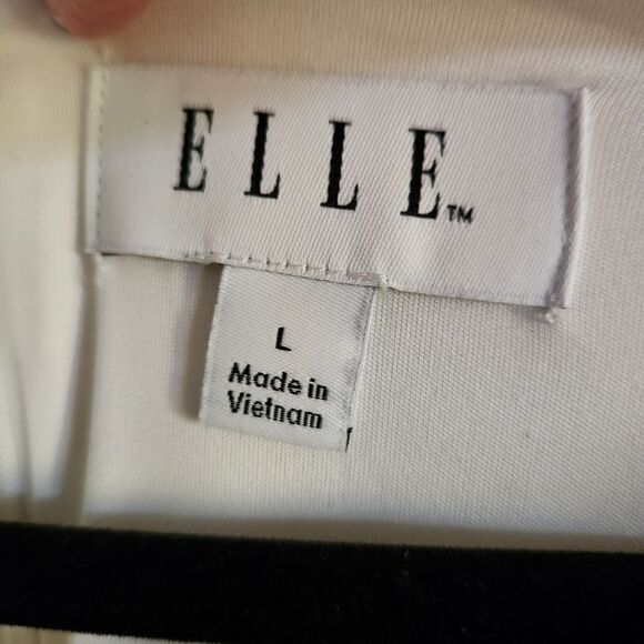 Elle Textured Embroidered Lace Ruffle Sleeve Ivory White Sheath Dress Size Large - Picture 6 of 11